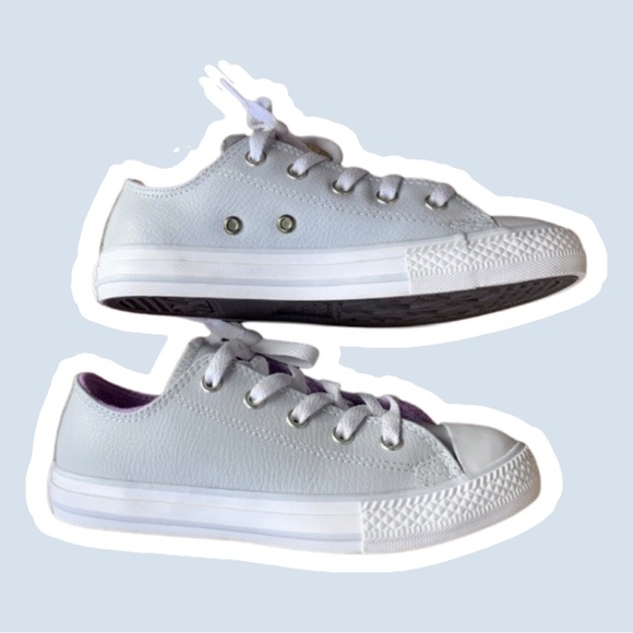 CONVERSE grey leather chuck taylor all star ox junior - Picture 5 of 9